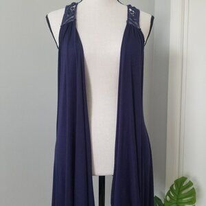 Gorgeous asymmetrical open front cardigan L